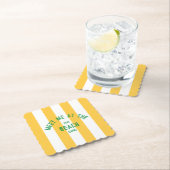 Green trifft mich am Strand gelben Cabana Streifen Untersetzer (Vor Ort)