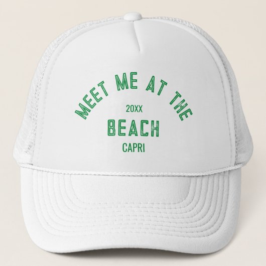 Green trifft mich am Strand Personalisiert Truckerkappe (Vorderseite)