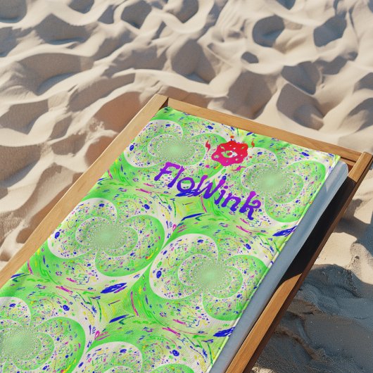 Green Trippy Funky Strandtuch