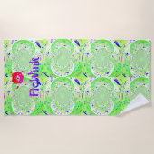 Green Trippy Funky Strandtuch (Vorderseite)