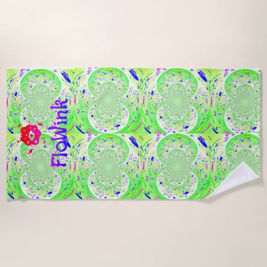 Green Trippy Funky Strandtuch (Vorderseite)