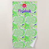 Green Trippy Funky Strandtuch (Vorderseite)