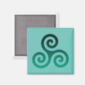 Green Triskele Alte keltische Symbol Minze Magnet (Vorderseite/Rückseite)