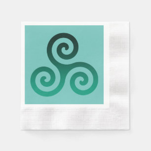 Green Triskele Alte keltische Symbol Minze Serviette