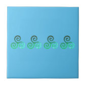 Green Triskele Ancient Celtic Symbol Sky Blue Fliese (Vorderseite)
