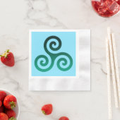 Green Triskele Ancient Celtic Symbol Sky Blue Serviette (Beispiel)