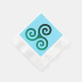 Green Triskele Ancient Celtic Symbol Sky Blue Serviette (Ecke)