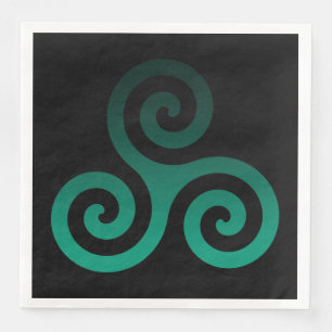 Green Triskele Antikes keltisches Extravaganz Schw Serviette
