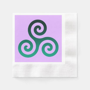Green Triskele Antikes keltisches Symbol Lilac Serviette