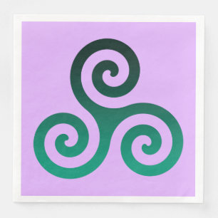 Green Triskele Antikes keltisches Symbol Lilac Serviette