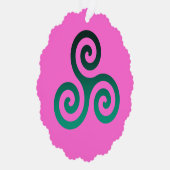 Green Triskele Deep Pink Ornament Karte (Rechts)