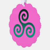 Green Triskele Deep Pink Ornament Karte (Links)