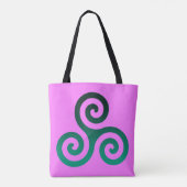 Green Triskele Fuchsia Pink Tasche (Rückseite)