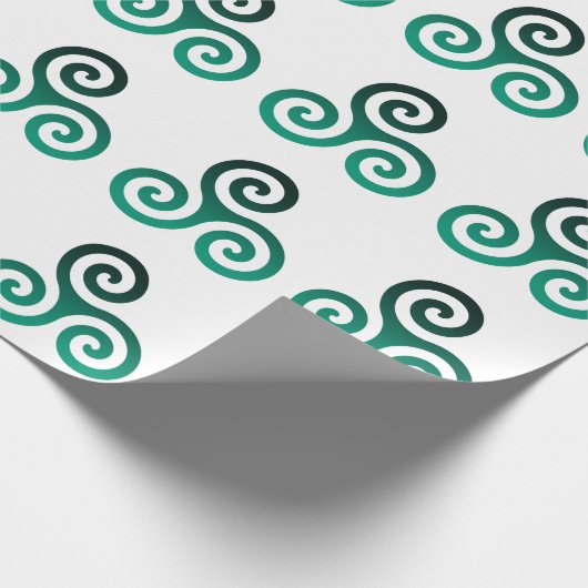Green Triskele Geschenkpapier (Ecke)