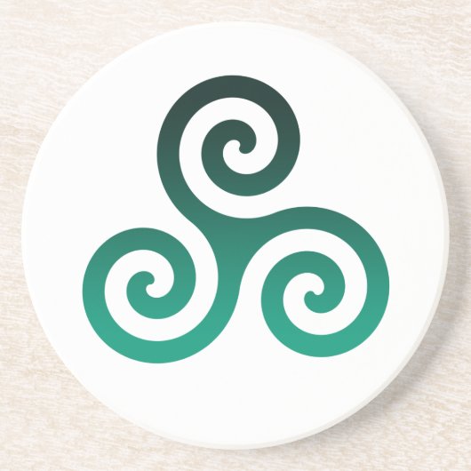 Green Triskele Getränkeuntersetzer (Vorne)
