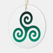 Green Triskele Keramik Ornament (Links)