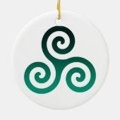 Green Triskele Keramik Ornament (Hinten)