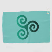 Green Triskele Mint Golfhandtuch (Horizontal)