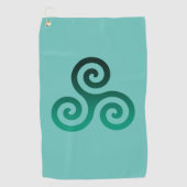 Green Triskele Mint Golfhandtuch (Vorderseite)