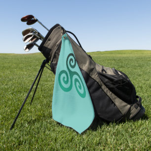 Green Triskele Mint Golfhandtuch