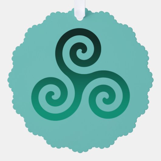 Green Triskele Mint Ornament Karte (Vorderseite)