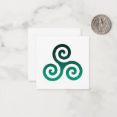 Green Triskele Mitteilungskarte (Vorderseite/Rückseite Beispiel)