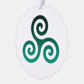Green Triskele Ornament Karte (Links)