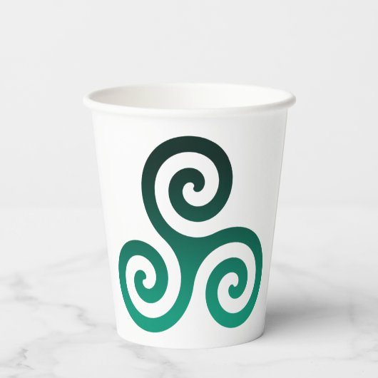 Green Triskele Pappbecher (Rückseite)