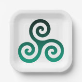 Green Triskele Pappteller (Vorderseite)