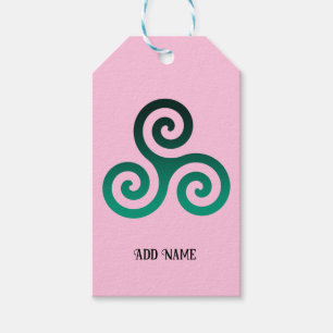 Green Triskele Pastel Pink Geschenkanhänger