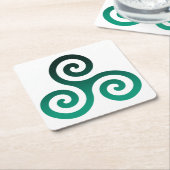 Green Triskele Rechteckiger Pappuntersetzer (angewinkelt)