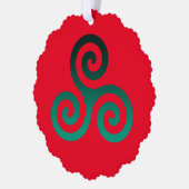 Green Triskele Red Ornament Karte (Links)