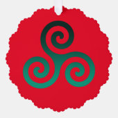 Green Triskele Red Ornament Karte (Vorderseite)