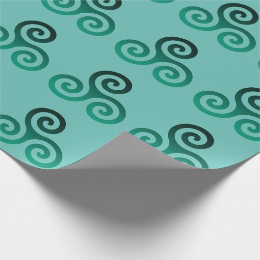 Green Triskele Symbol Mint Geschenkpapier (Ecke)