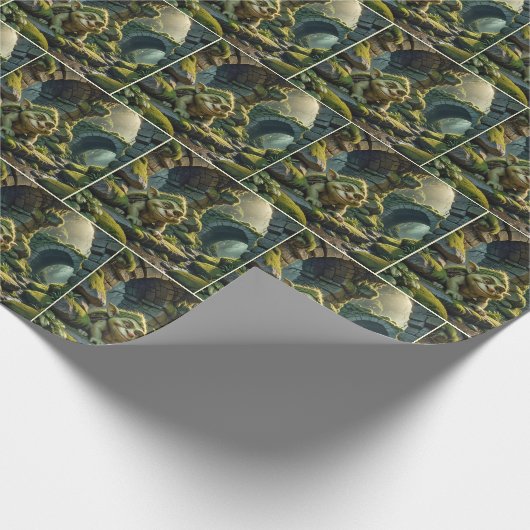 Green Troll Under a Stone Bridge Geschenkpapier (Ecke)