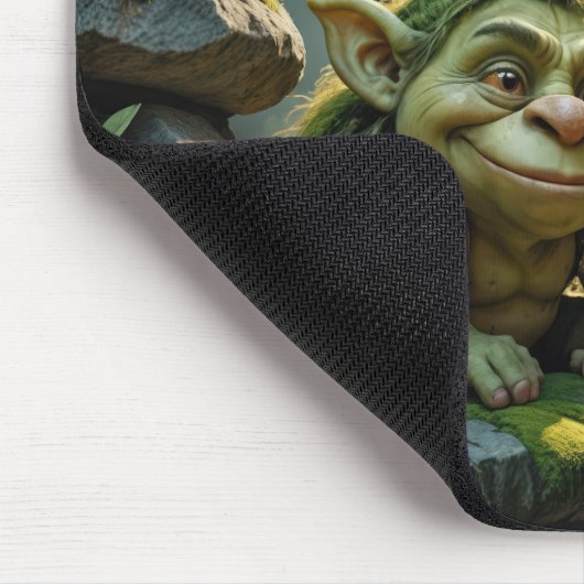 Green Troll Under a Stone Bridge Mousepad (Ecke)