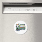 Green Trolley Cartoon Magnet (In Situ (Geschirrspüler))