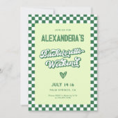 Green Tropical Bachelorette Weekend Party Einladung (Vorderseite)