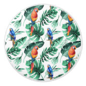Green Tropical Blätter & Birds Summer Island Keramikknauf (Vorderseite)