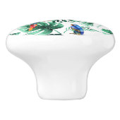 Green Tropical Blätter & Birds Summer Island Keramikknauf (Seitenansicht)