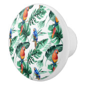 Green Tropical Blätter & Birds Summer Island Keramikknauf (Rechts)