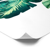 Green Tropical Blätter Black Wedding Banner Poster (Ecke)