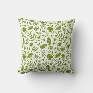 Green Tropical Dschungel Print Kissen