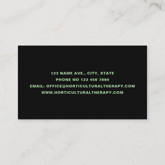 Green Tropical Exotic Palm Blätter Beruflich Visitenkarte (Rückseite)