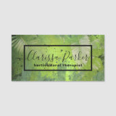 Green Tropical Exotic Palm Leaves Professional Namensschild (Vorderseite)