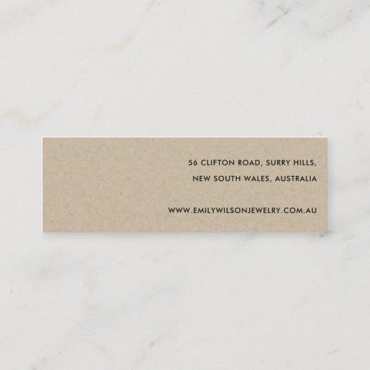 GREEN TROPICAL FERN FAUNA EARRING STUD DISPLAY MINI VISITENKARTE (Rückseite)