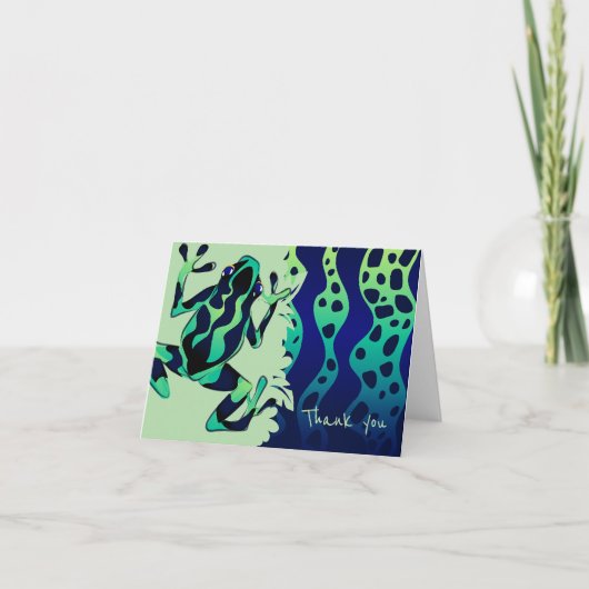 Green Tropical Frosch Vielen Dank - Leere Dankeskarte (Vorderseite)