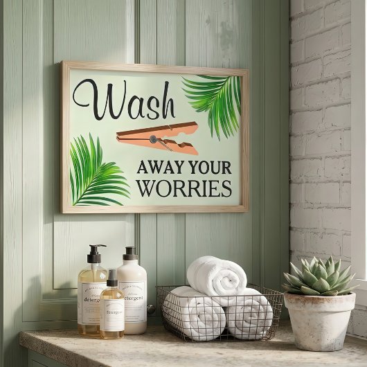Green Tropical Funny Wäsche Room Zeichen Poster