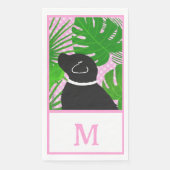 Green Tropical Island Black Dog Gästetücher Serviette (Vorderseite)