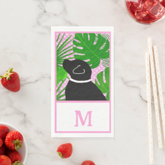 Green Tropical Island Black Dog Gästetücher Serviette